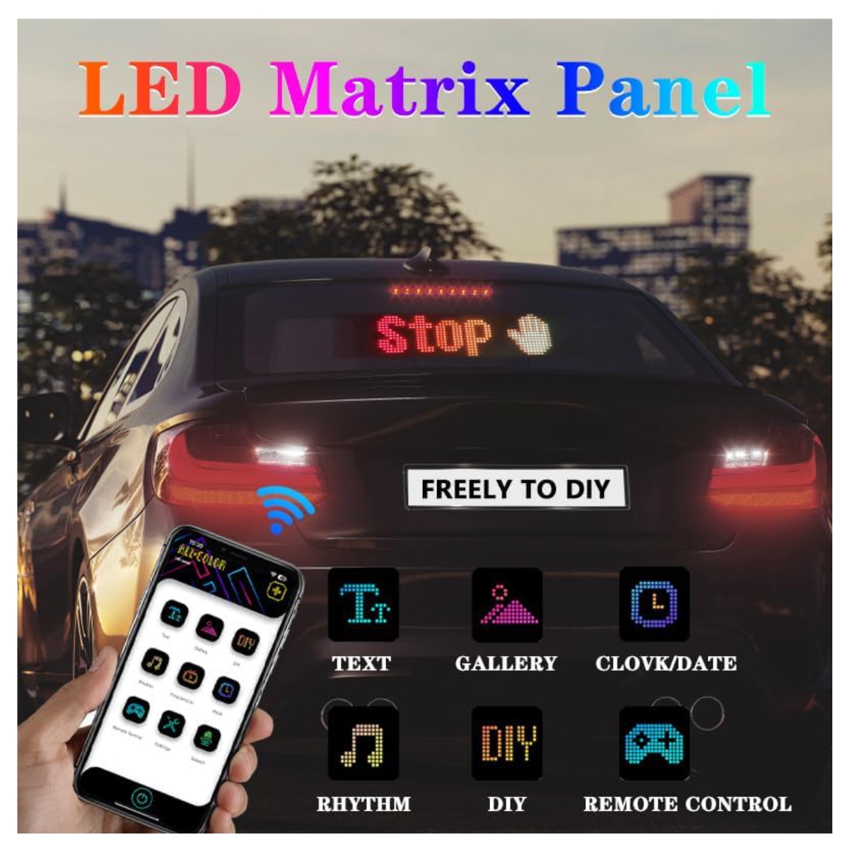 Letrero Led Carro Aviso Flexible 60cm